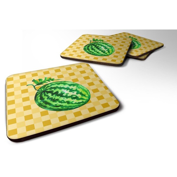 Carolines Treasures Whole Watermelon on Basketweave Foam Coasters - Set of 4 - BB7252FC