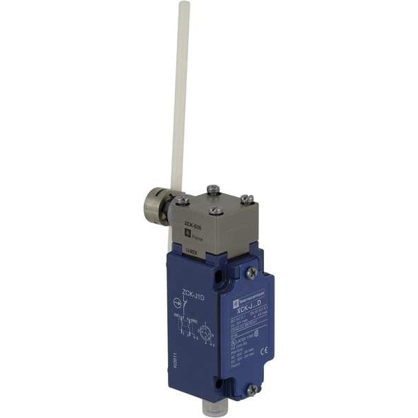 Interruptor de límite resistente Telemecanique Sensors, varilla ajustable, rotativo, 1NC/1NO, 4A @ 240V AC, Ubicación del actuador: lateral - XCKJ10559D