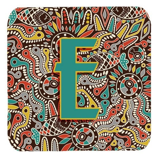 Carolines Treasures Letter E Retro Tribal Alphabet Initial Foam Coasters- Set of 4 - CJ2013-EFC