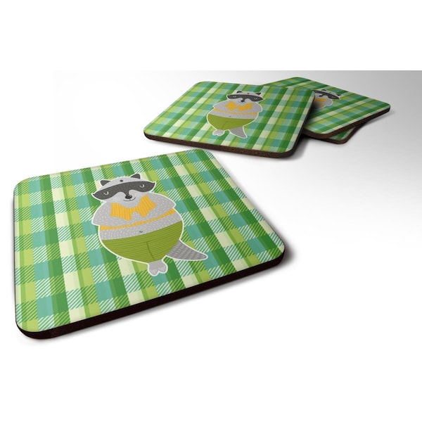 Carolines Treasures Raccoon Foam Coasters - Set of 4 - BB6774FC