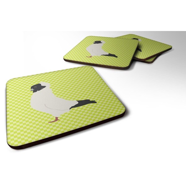 Carolines Treasures Nun Pigeon Green Foam Coaster, Set of 4 - BB7778FC