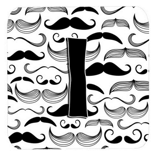 Carolines Treasures Letter I Moustache Initial Foam Coasters- Set of 4 - CJ2009-IFC