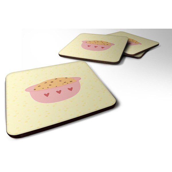 Carolines Treasures Cookie Dough on Yellow Foam Coasters - Set of 4 - BB7281FC