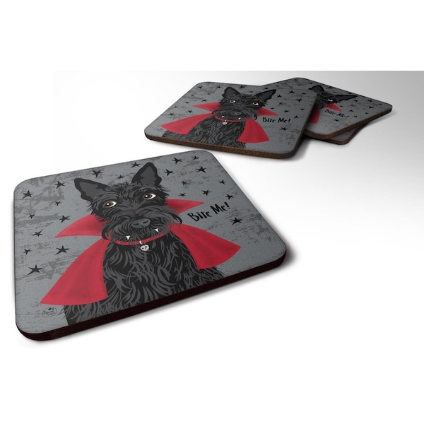 Carolines Treasures Halloween Vampire Scottie Foam Coasters - Set of 4 - VHA3037FC