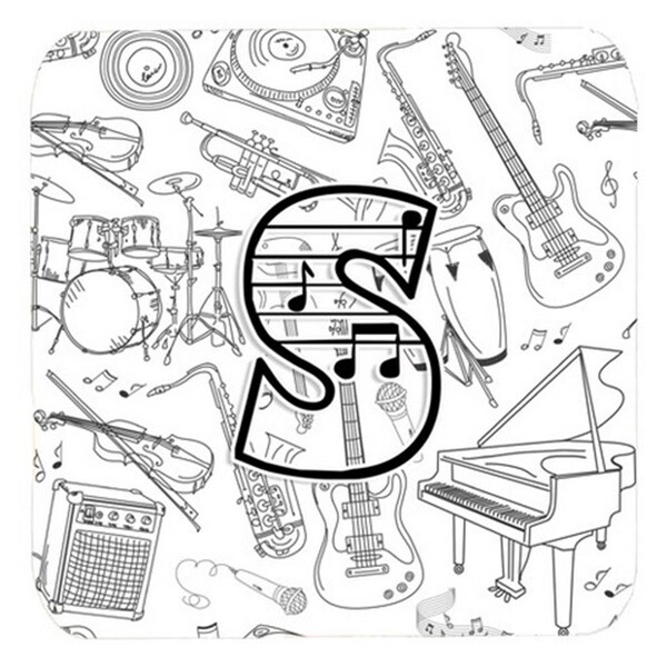 Carolines Treasures Letter S Musical Note Letters Foam Coasters- Set of 4 - CJ2007-SFC