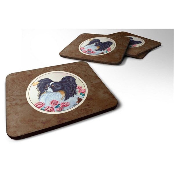 Carolines Treasures Papillon Foam Coaster, 3.5 x 0.25 x 3.5 in. - Set of 4 - 7236FC