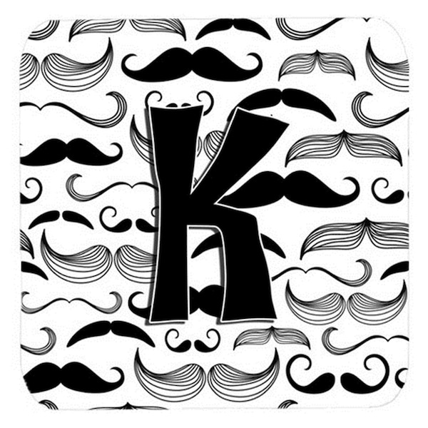 Carolines Treasures Letter K Moustache Initial Foam Coasters- Set of 4 - CJ2009-KFC