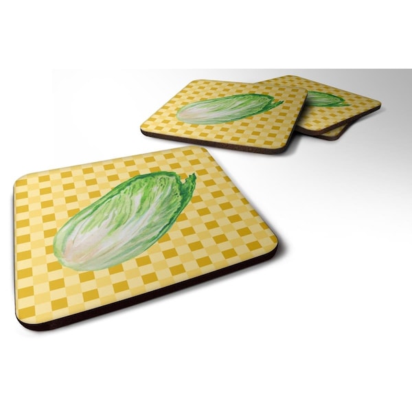 Carolines Treasures Chinese Cabbage on Basketweave Foam Coasters - Set of 4 - BB7196FC