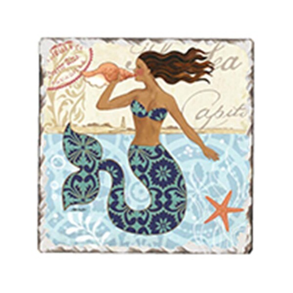 Counter Art Mermaid Call Single Tumble Tile Coaster - CART67929