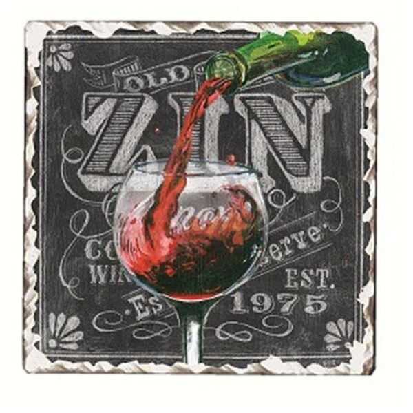 Counterart Counter Art CART10817 Chalkboard Wine Tumbled Tile Coasters Set of 4 - CART10817