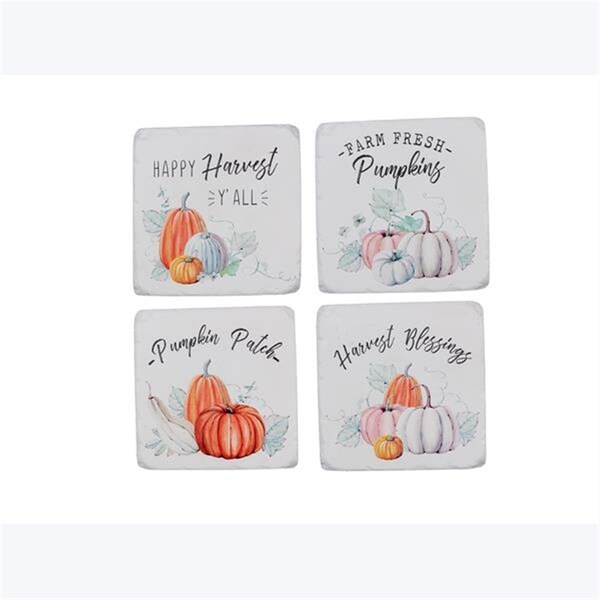 Youngs Resin Fall Coasters with Cork Bottom - 4 Piece - 82409