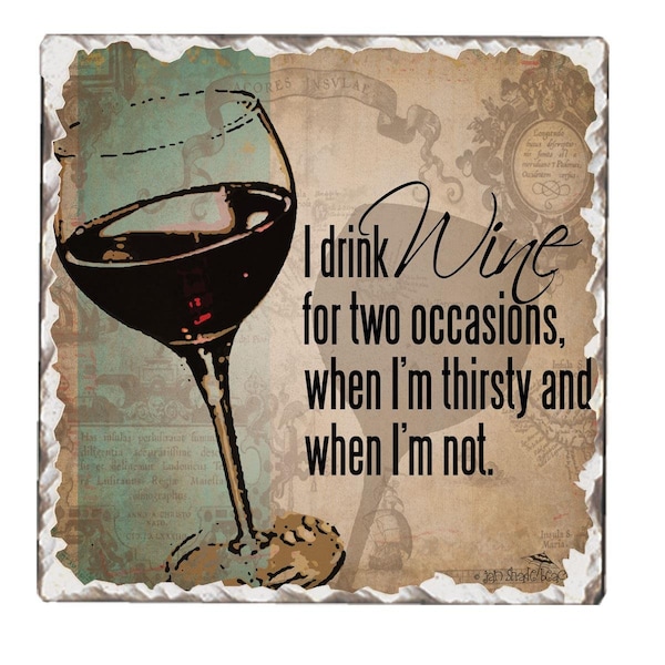 Counterart Counter Art  Tumbled Tile I Drink Wine - CART67477