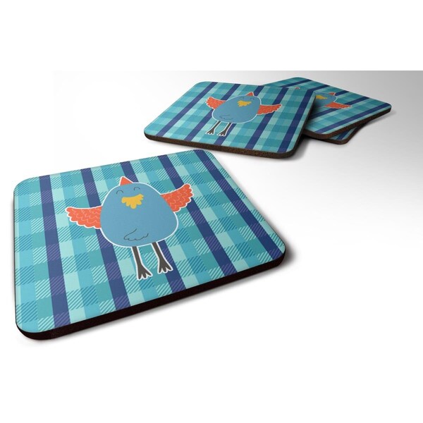Carolines Treasures Blue Chicken Foam Coasters - Set of 4 - BB6782FC
