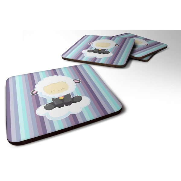 Carolines Treasures Sheep on Cloud Foam Coasters - Set of 4 - BB6875FC