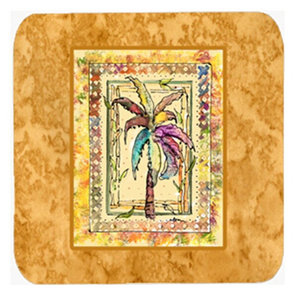 Carolines Treasures Palm Tree Foam Coasters- Set of 4 - 8614FC