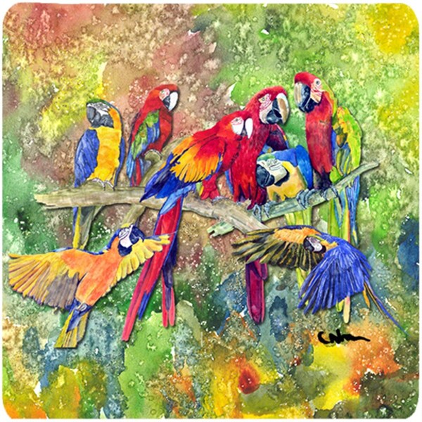 Carolines Treasures Bird - Parrot Foam Coasters - Set of 4- 3.5 x 3.5 In. - 8600-2FC