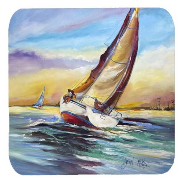 Carolines Treasures Horn Island Boat Race Sailboats Foam Coasters- Set of 4 - JMK1237FC