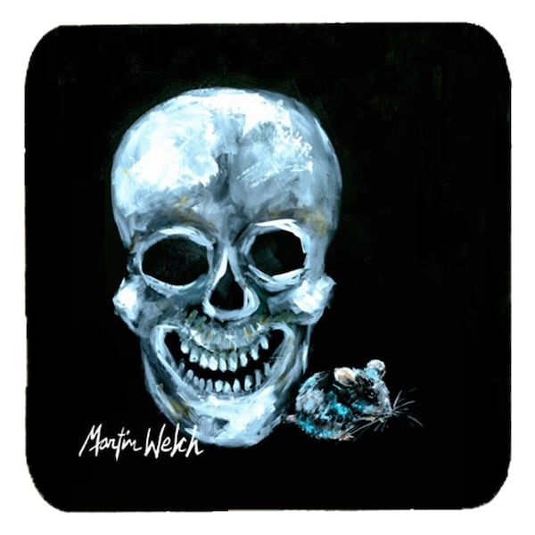 Carolines Treasures Ekk A Meece Skull And Mouse Foam Coasters- Set of 4 - MW1106FC
