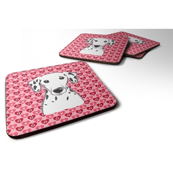 Carolines Treasures Dalmatian Hearts Foam Coasters - Set of 4 - BB5280FC