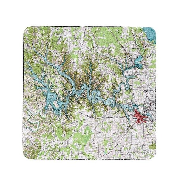 Betsy Drake Betsy Drake CT613 4 x 4 in. Tims Ford Lake; TN Nautical Map Coaster - Set of 4 - CT613