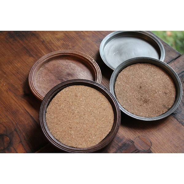 Elk Studio Wood Coaster Set with Cork Set of 4 - COAST006/S4
