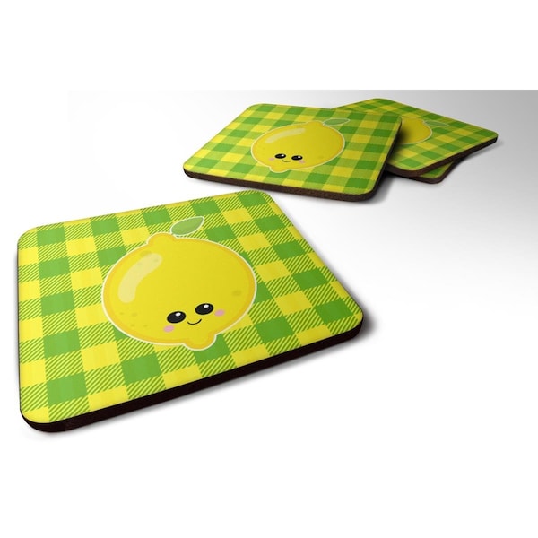 Carolines Treasures Lemon Face Foam Coasters - Set of 4 - BB7055FC