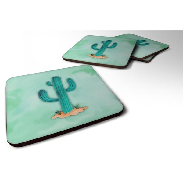 Carolines Treasures Western Cactus Watercolor Foam Coasters - Set of 4 - BB7369FC
