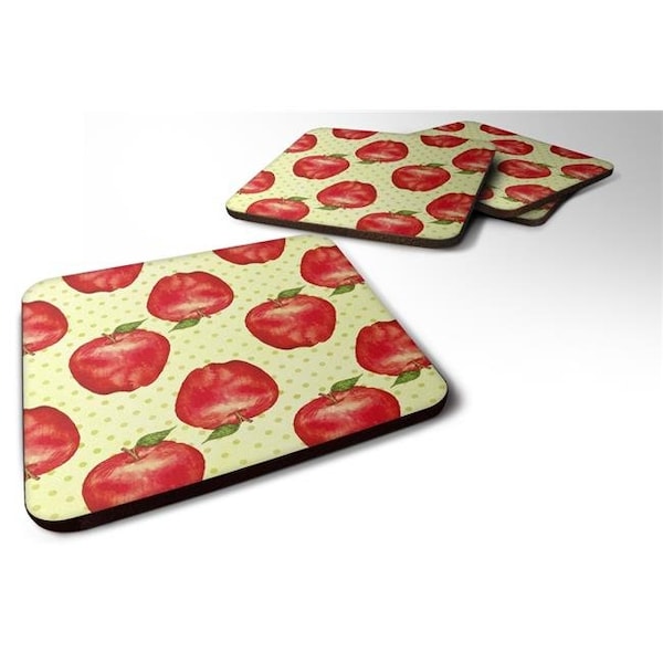 Carolines Treasures Carolines Treasures BB7516FC Watercolor Apples & Polkadots Foam Coaster; Set of 4 - BB7516FC