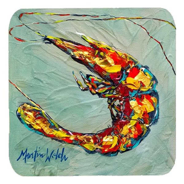 Carolines Treasures Carolines Treasures MW1054FC Shrimp Ripples Foam Coasters; Set Of 4 - MW1054FC