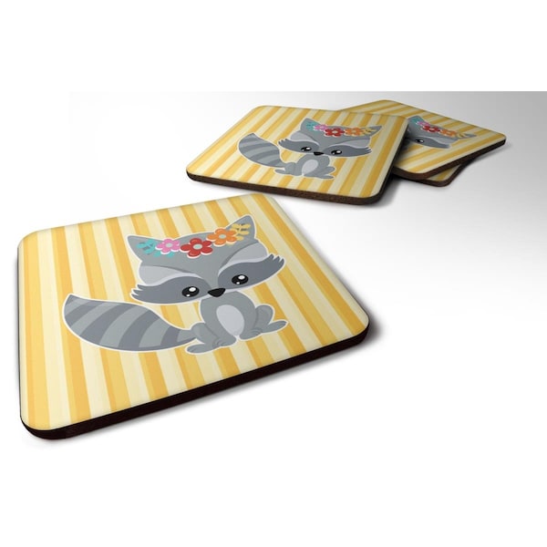 Carolines Treasures Raccoon Foam Coasters - Set of 4 - BB6791FC