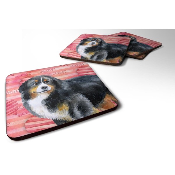 Carolines Treasures Bernese Mountain Dog Love Foam Coaster - Set of 4 - BB9732FC