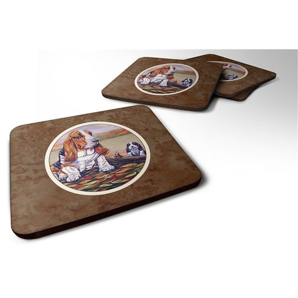 Carolines Treasures Basset Hound Foam Coaster, 3.5 x 0.25 x 3.5 in. - Set of 4 - 7004FC