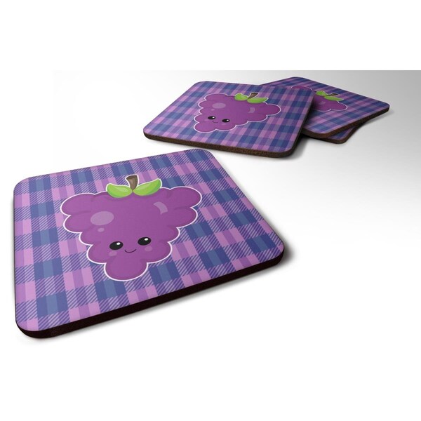 Carolines Treasures Grape Face Foam Coasters - Set of 4 - BB6994FC
