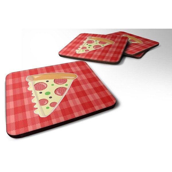 Carolines Treasures Slice of Pizza Foam Coasters - Set of 4 - BB7057FC