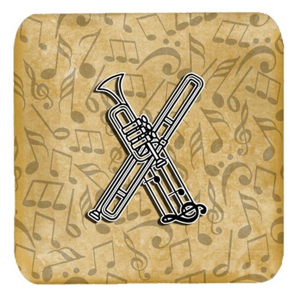 Carolines Treasures Letter x Musical Instrument Alphabet Foam Coasters- Set of 4 - CJ2004-XFC