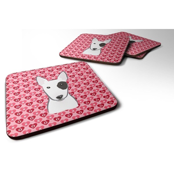 Carolines Treasures Bull Terrier Hearts Foam Coasters - Set of 4 - BB5279FC