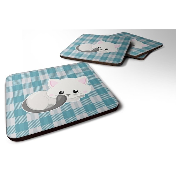 Carolines Treasures White Kitten Foam Coasters - Set of 4 - BB6883FC