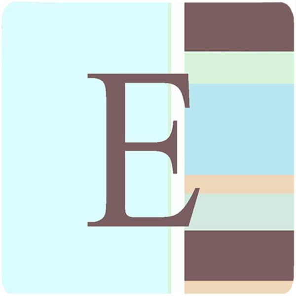 Carolines Treasures Monogram - Blue Stripes Foam Coasters- Initial Letter E- 3.5 x 3.5 In., 4PK - CJ1003-EFC