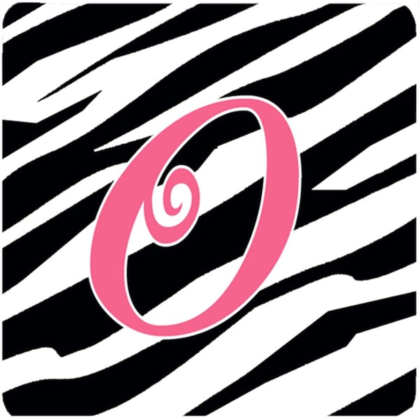 Carolines Treasures Monogram - Zebra Stripe And Pink Foam Coasters, Initial Letter O, 4PK - CJ1037-OFC