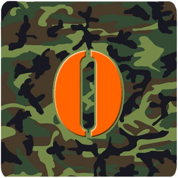 Carolines Treasures Monogram - Camo Green Foam Coasters- Initial Letter O, 3.5 x 3.5 in., 4PK - CJ1030-OFC