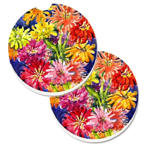 Carolines Treasures Carolines Treasures 6069CARC Flower Gerber Daisies Set of 2 Cup Holder Car Coaster - 6069CARC