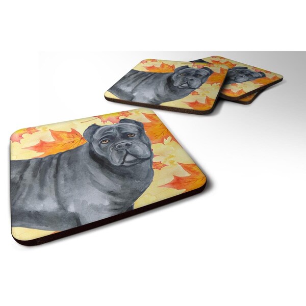 Carolines Treasures Cane Corso Fall Foam Coaster, 3.5 x 3.5 in. - Set of 4 - BB9955FC