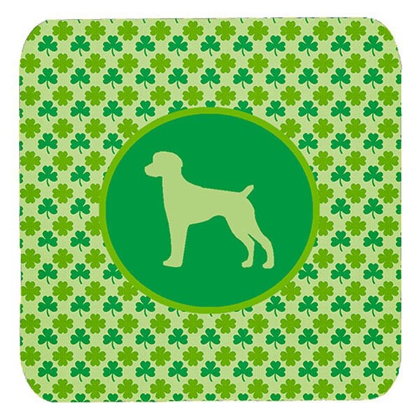 Carolines Treasures German Shorthaired Pointer Lucky Shamrock Foam Coasters- Set of 4 - SDK1035-C-FC