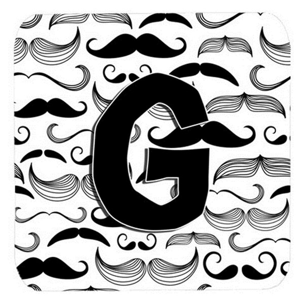 Carolines Treasures Letter G Moustache Initial Foam Coasters- Set of 4 - CJ2009-GFC