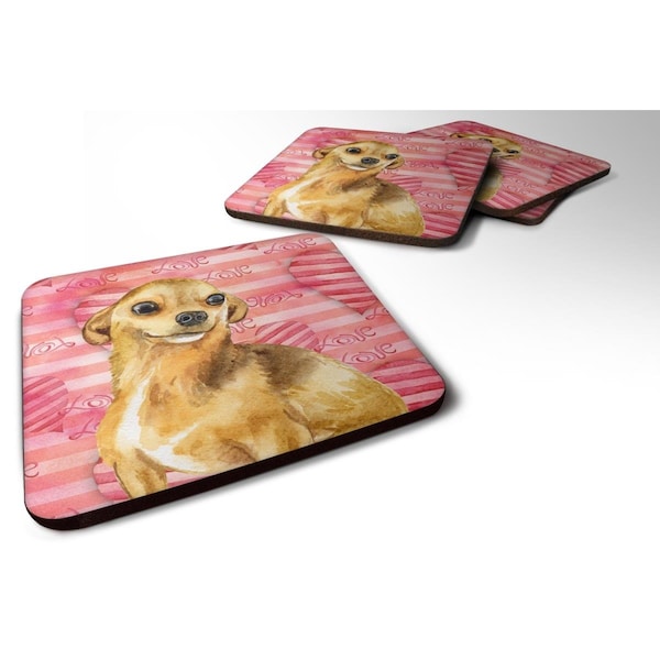 Carolines Treasures Chihuahua Love Foam Coaster - Set of 4 - BB9745FC