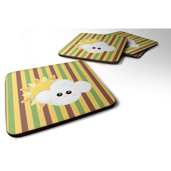 Carolines Treasures Weather Partly Cloudy Face Foam Coasters - Set of 4 - BB7152FC