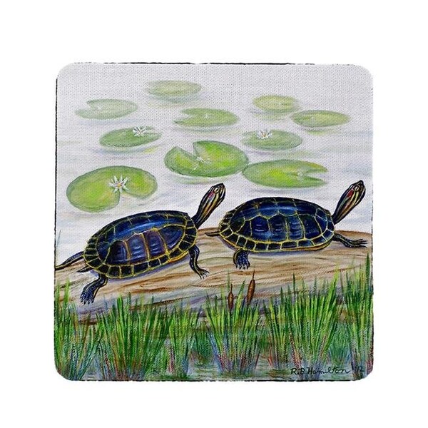 Betsy Drake Betsy Drake CT045 Two Turtles Coaster - Set of 4 - CT045
