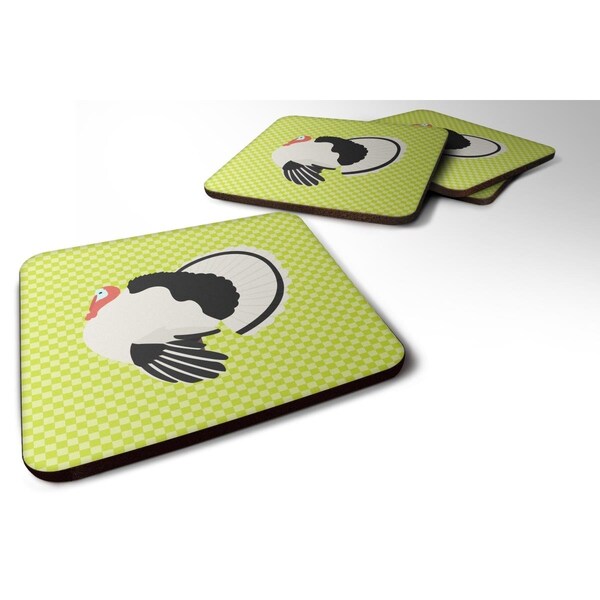Carolines Treasures Royal Palm Turkey Green Foam Coaster, Set of 4 - BB7814FC