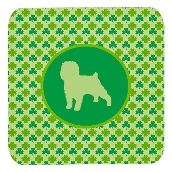 Carolines Treasures Affenpinscher Lucky Shamrock Foam Coasters- Set of 4 - SDK1001-C-FC