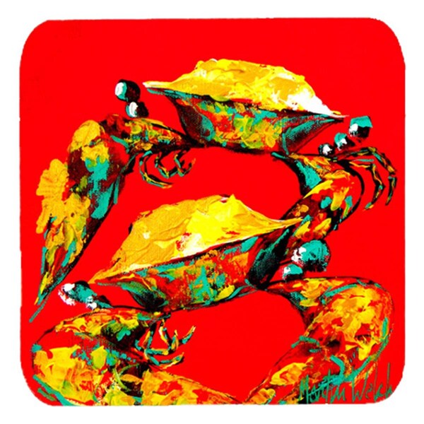 Carolines Treasures Crab Two Tone Foam Coasters- Set of 4 - MW1073FC